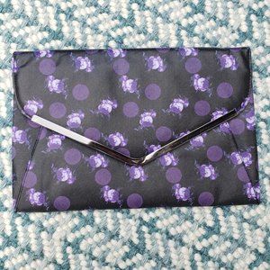 ASOS Purple Polka Dot Flowers Envelope Clutch NEW